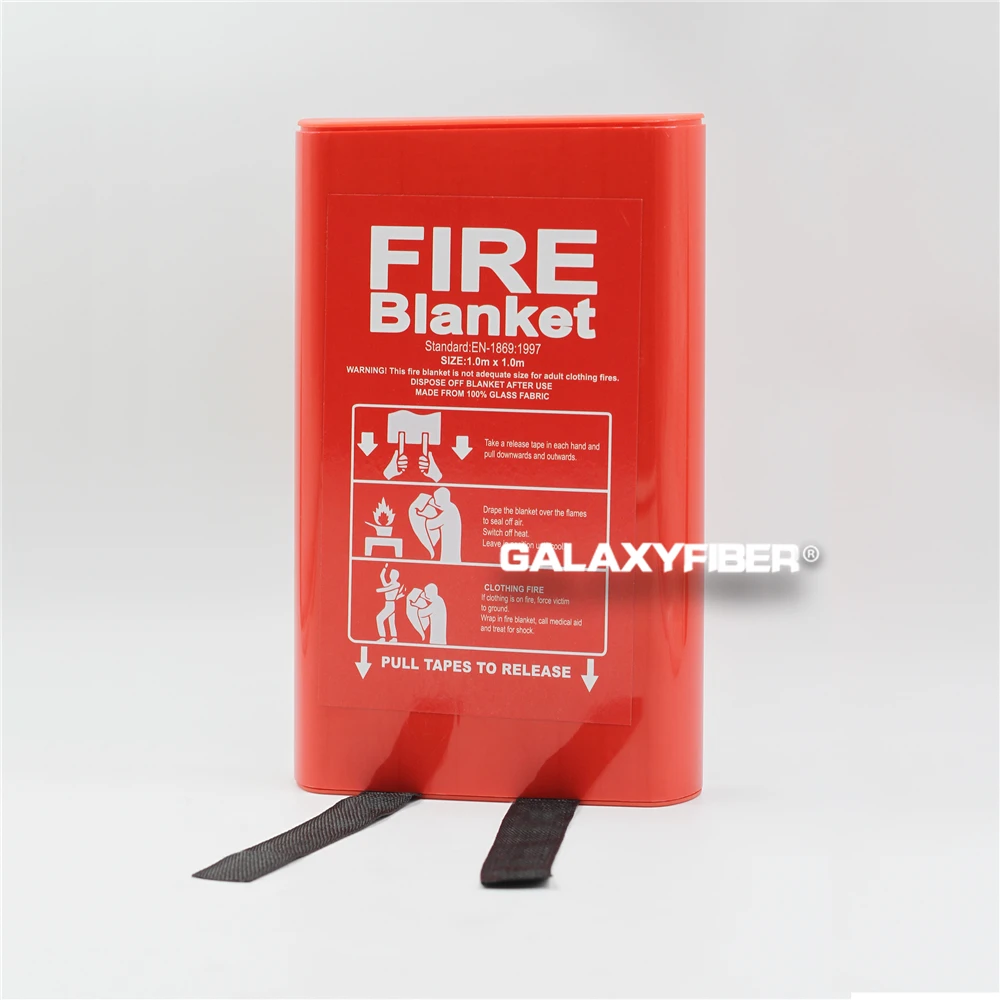 Factory Manufacture Safety Emergency Large Car Fire Resistant Blanket Pvc Hard Box Packing Flame Blanket For Bbq Use