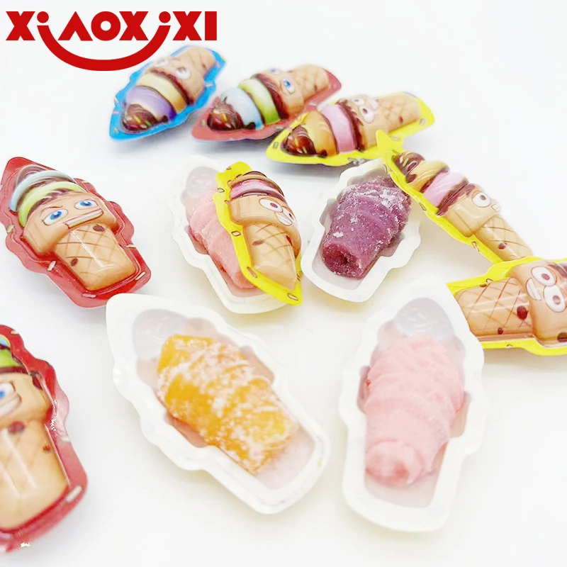 soft Sweets Wholesaler  ice cream shape color soft jelly fruit halal gummy candy