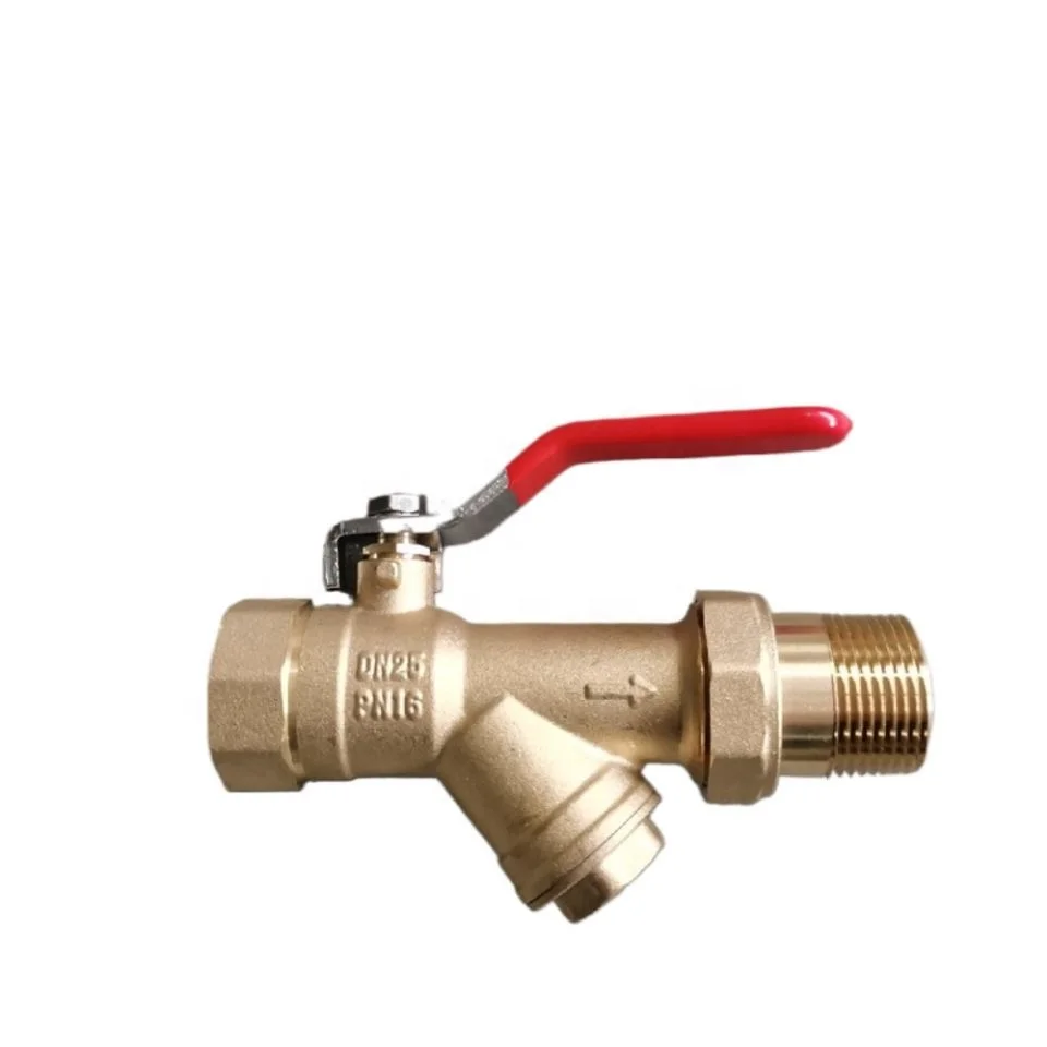 Лидер продаж, латунный шаровой кран с ситечком 1 дюйм NPT BSP с соединением для воды
