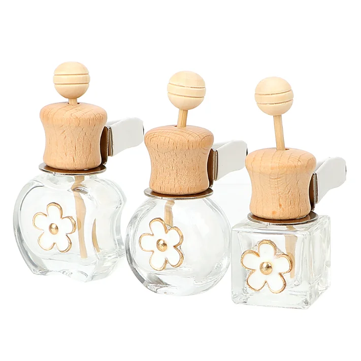 Air Freshener Car Perfume Clip Fragrance Empty Glass Bottle For Essential Oils Diffuser 6ml 8ml Apple