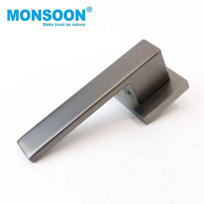 Hot Selling Zinc Alloy Interior Passage Privacy Lever Door Handle Square Tubular Lever Wooden Pull Door Handle for Furniture