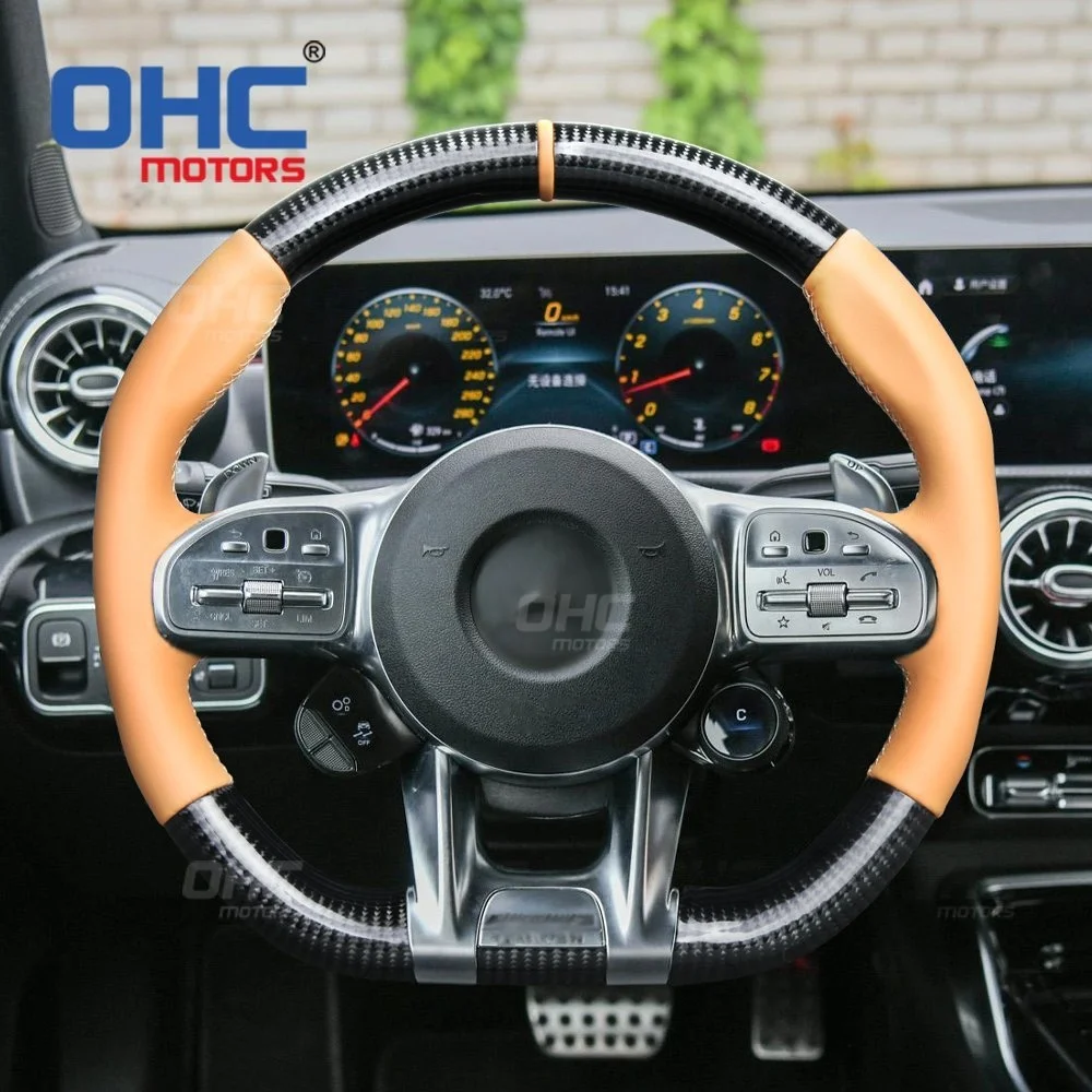 Custom Real Carbon Fiber Steering Wheel For Mercedes Benz CLS63 GLE43 GLE450 GLE63 GLS63 SLC43 AMG Steering Wheel