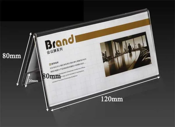 Custom Reserved sign tent shape clear acrylic 2 face printing