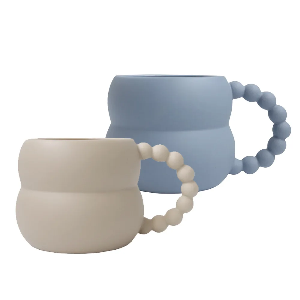 Кружка для кофе пурпулярная керамическая в корейском скандинавском стиле кружка матового цвета из глазурованного фарфора с жемчужной ручкой