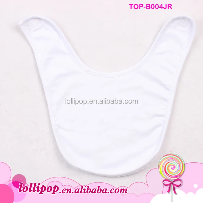 Custom Personalised Sublimation Blanks Baby Drool Bib Solid White Plain Blank Cotton Baby Bandana Bib For Teething Drooling