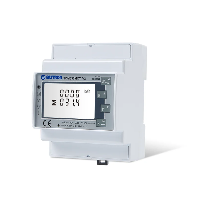 SDM630MCT V2 LCD Display 3 phase 4 Wire Modbus CT Connected Energy Meter for Solar PV