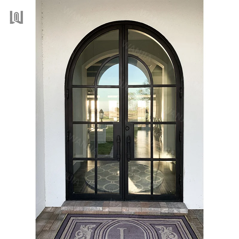 Anti theft minimalist design entrance french iron door house exterior arched front entrance door modern entrance security door