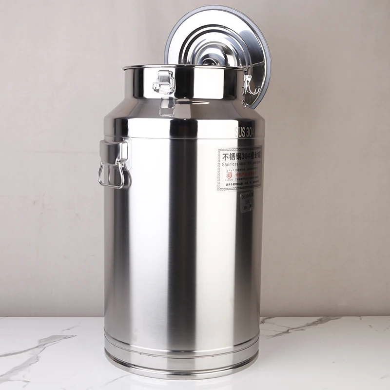China factory supply airtight milk barrel liquid container stainless steel milk sealed bucket