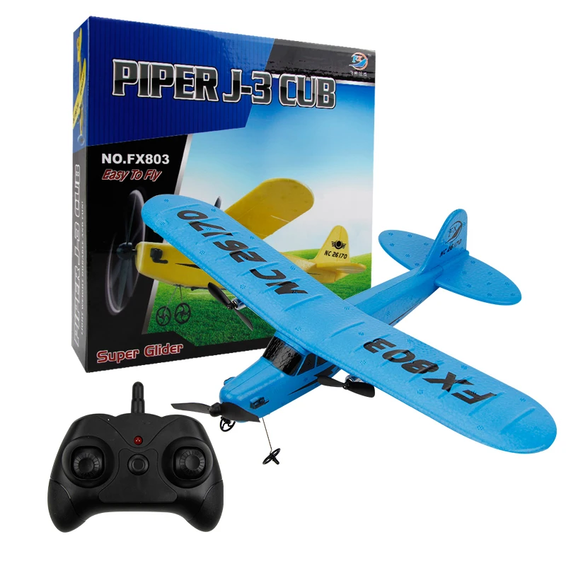 Kids helicopter remote control jet wing aircraft glider 2.4G piper J3 rc airplane