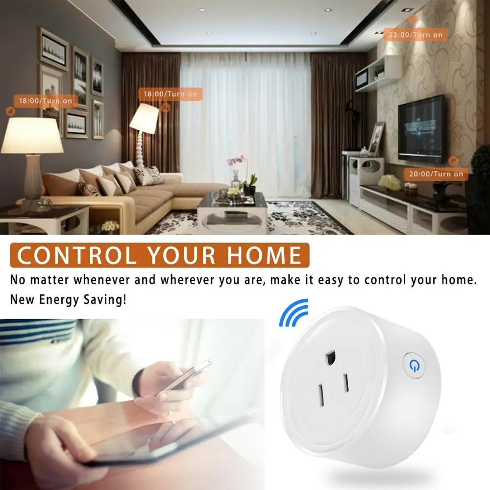 
tuya home smart system no hub gateway wifi smart socket app remote control timer switch esp 8266 OEM ODM services 