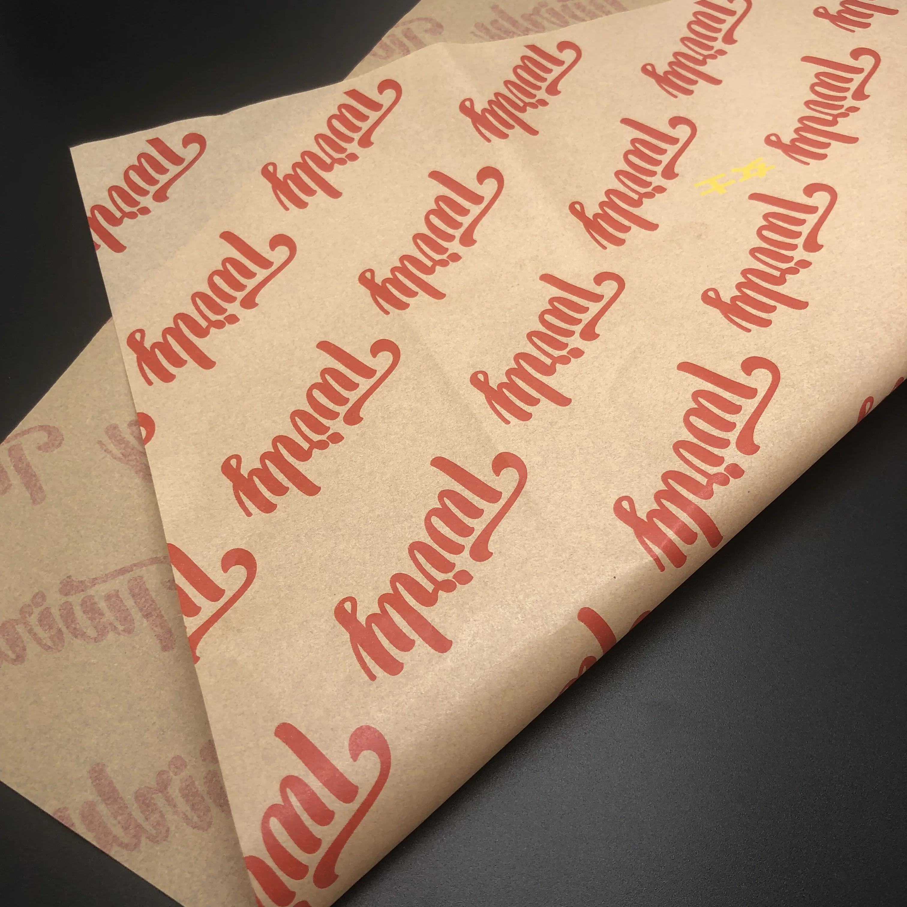 
30gsm Brown Kraft Paper with one color logo printed 