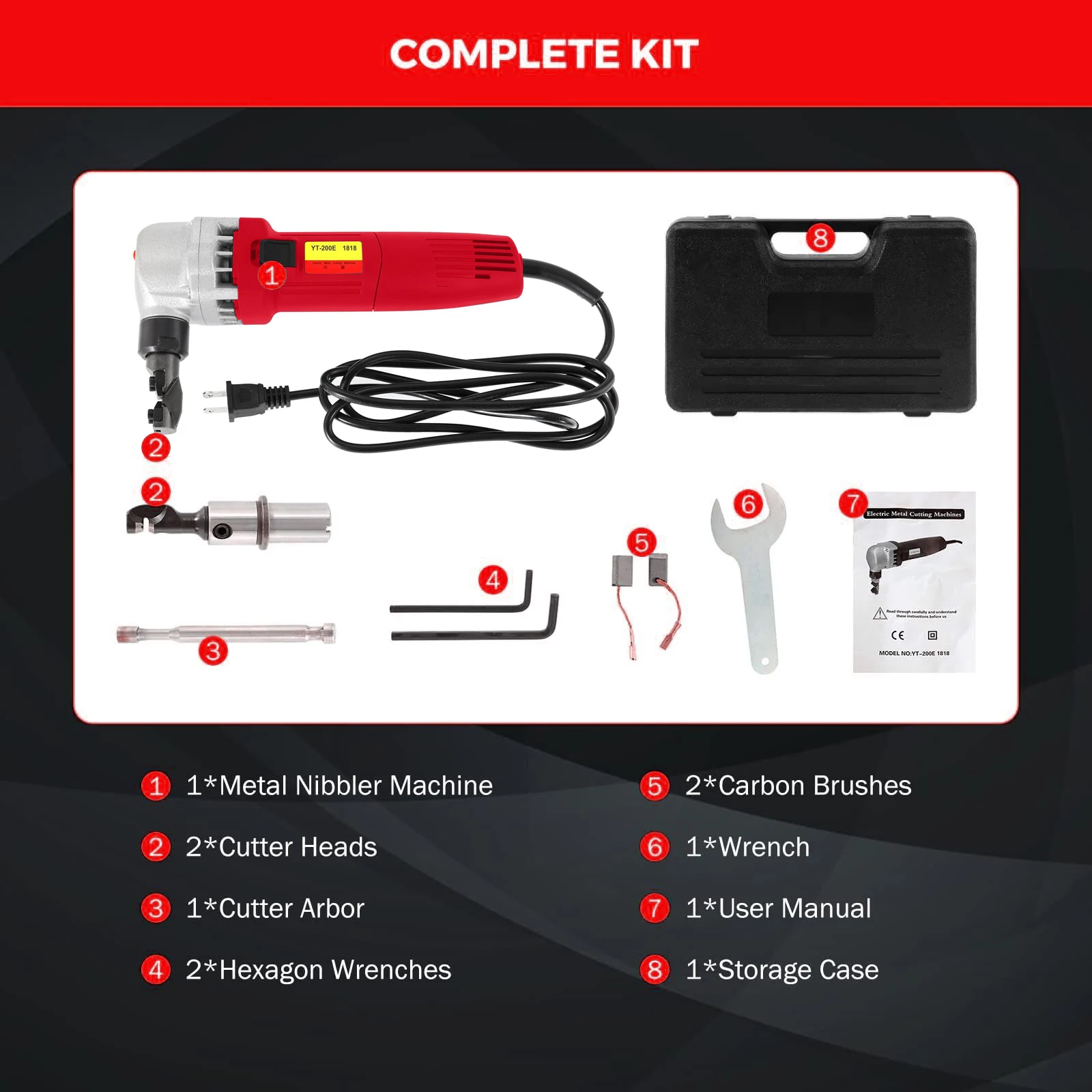 Stainless Steel Iron Metal Sheet Cutter Tool Electric Sheet Metal Power Nibbler Kit Hand Tool  Metal Cutting Tools