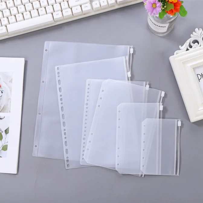 A7 Cash Envelopes A7 Cash Envelope Wallet PVC Storage Bag Zipper Loose-leaf Bag Clear Cash Envelopes