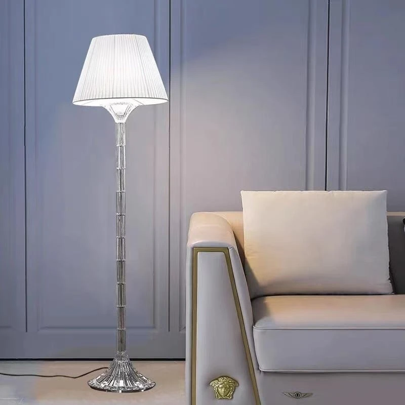 Luxury European Classic Bacarat Crystal Floor Lamp with LED G9 Base for Hotel Living Room Bedroom Sofa Side Bedside Lighting