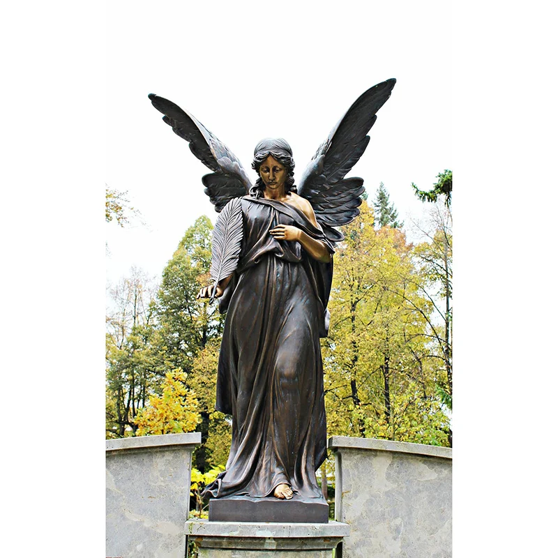 Custom Life Size High Quality Art Handmade Casting Metal Craft Bronze Angel Sculpture For Sale