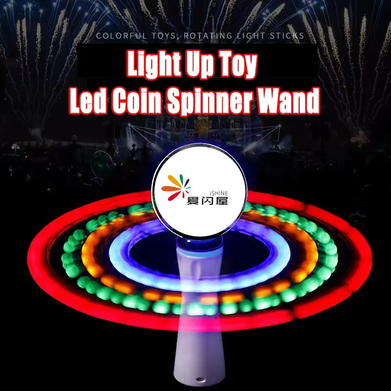 Hot Sales Led Magic Wand Windmill Rainbow Spinner Stick Flashing Light Up Children Toys for Kids