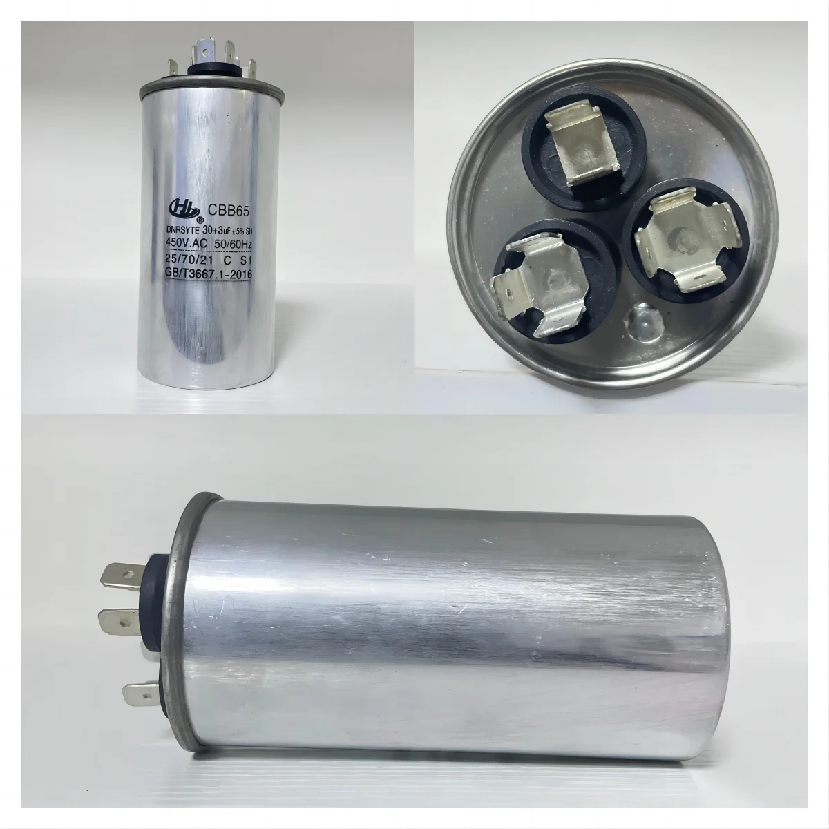Factory Custom 30+3uf 450V AC 50/60Hz CBB65 capacitor  2.5 uf  105k 250v  for 2.2kw motor
