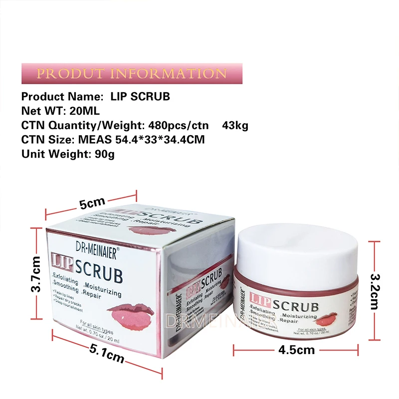 Popular Lip Scrub Cream Moisturizing Pink Lip Scrub Moisturizing Smooth lipstick