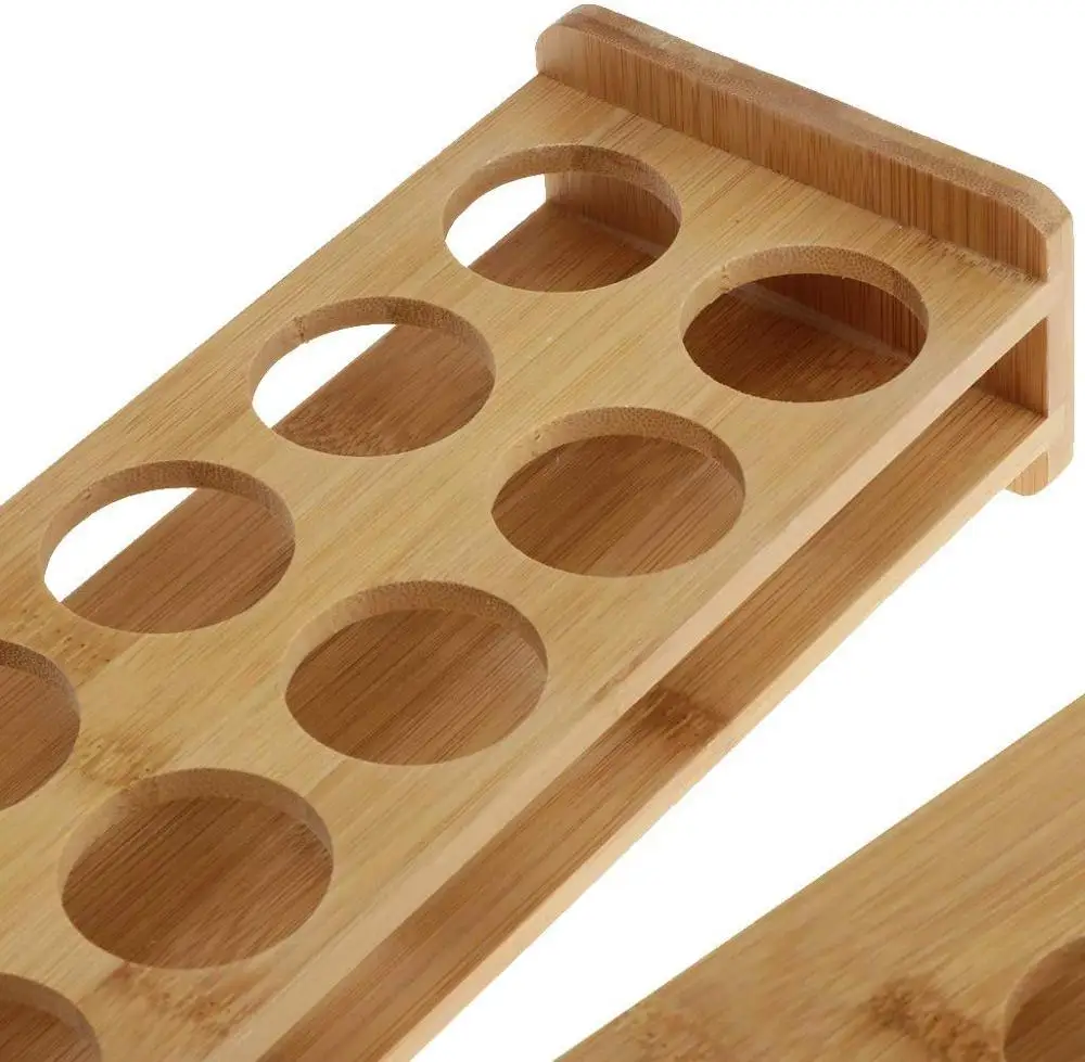 
Bamboo Shot Glass Holder Rack Barware Whisky Cup Serving Tray 