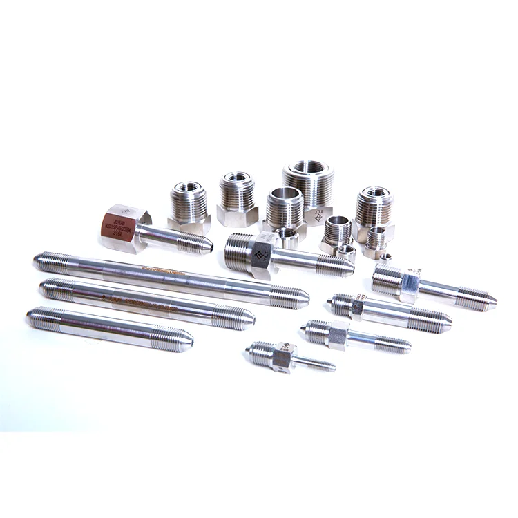 SS316L Stainless Steel Double Ferrules Straight Union Twin Ferrule Male Threaded Connector Air Compression Fittings