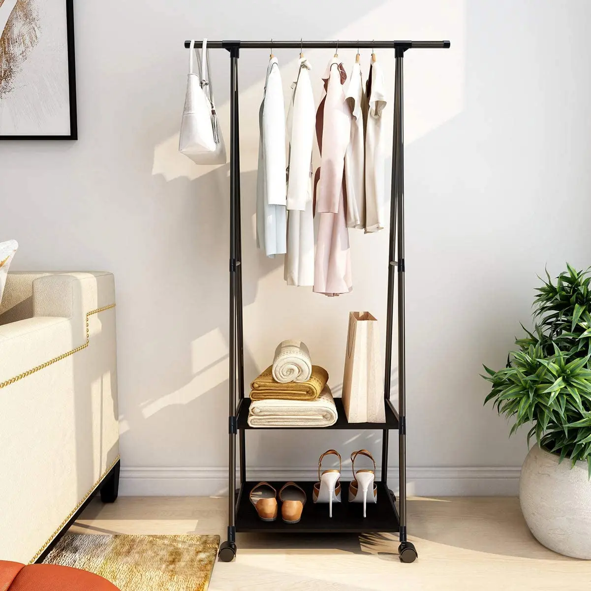 Simple coat racks modern floor-to-ceiling storage rack hanger multifunctional indoor set of fixtures hanger