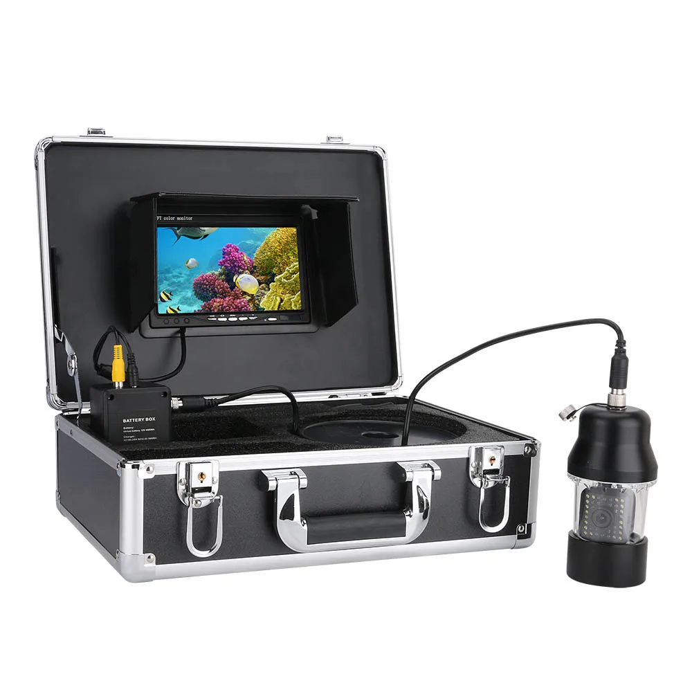 Ip68 Waterproof 38 Leds 360 Degree Rotating Camera 7 Inch 50m Fish Finder for River Fishing