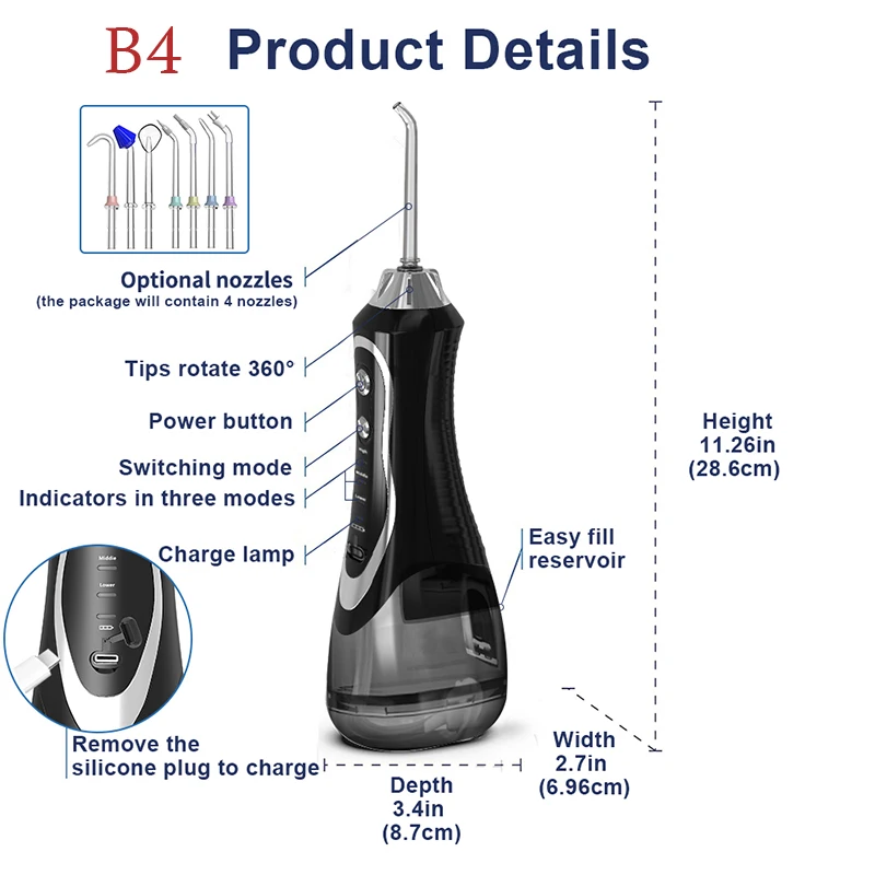 Oral Irrigator Water Thread Toothpick Teeth Whitening Cleaner Wireless Water Flosser Jet Pick Dental Teeth Irrigator