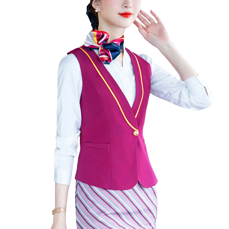 
Aviator Uniforms Sets Shirt+dress Workwear Sexy Airline Stewardess Uniforms High Quality Long Sleeve for Airline for Women Black 