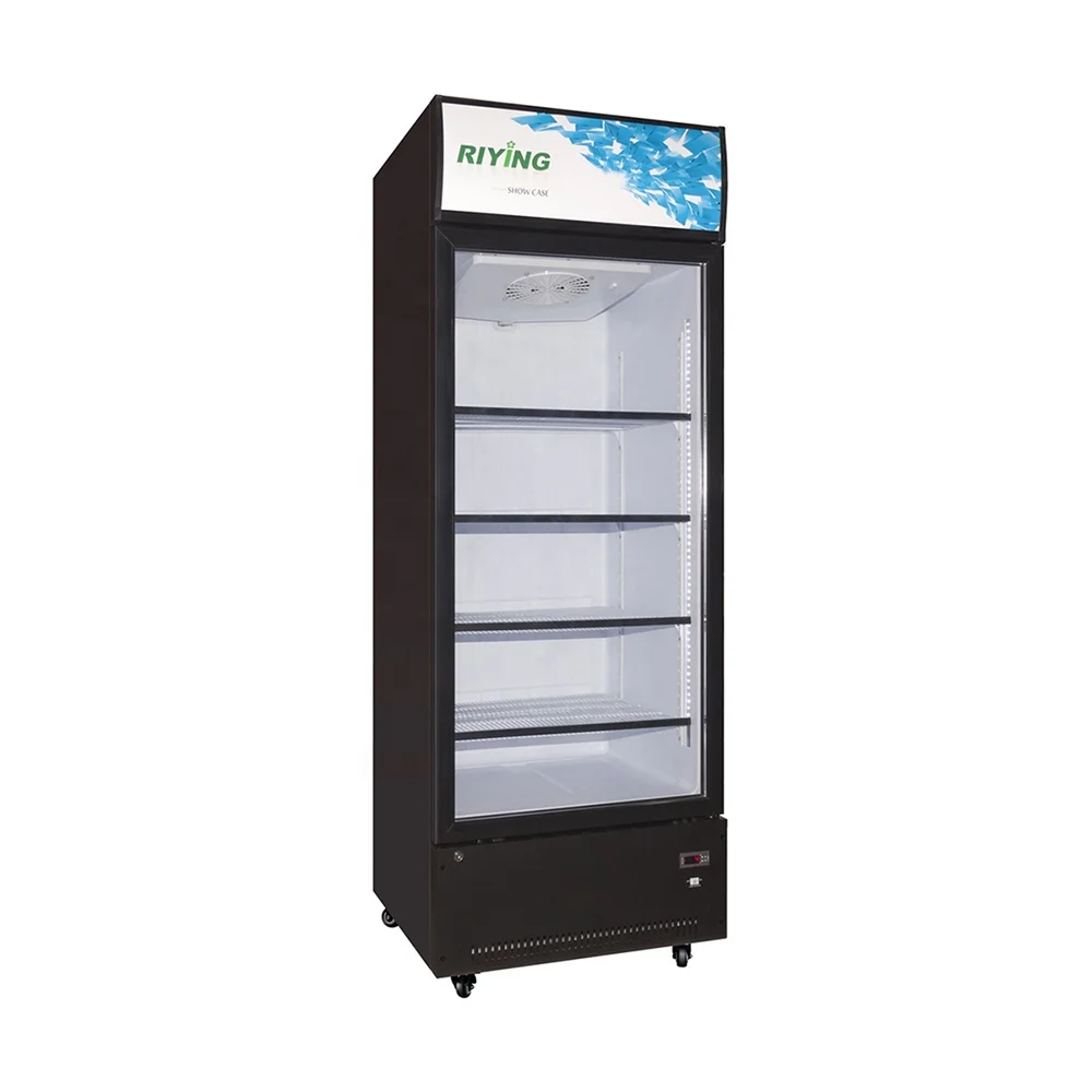 448 Liter Large Beverage Freezer Display Chiller Cooler Glass Cooling Showcase