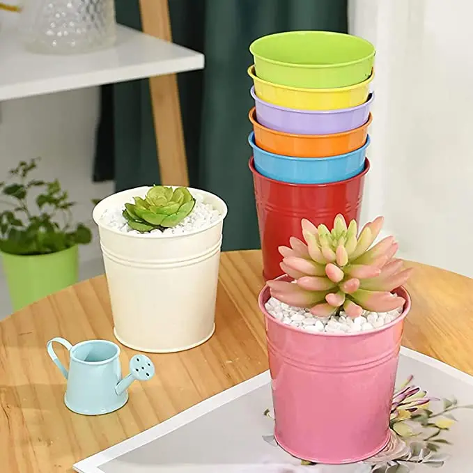 Best Seller Metal Iron Hanging Flower Pots with Detachable Hooks