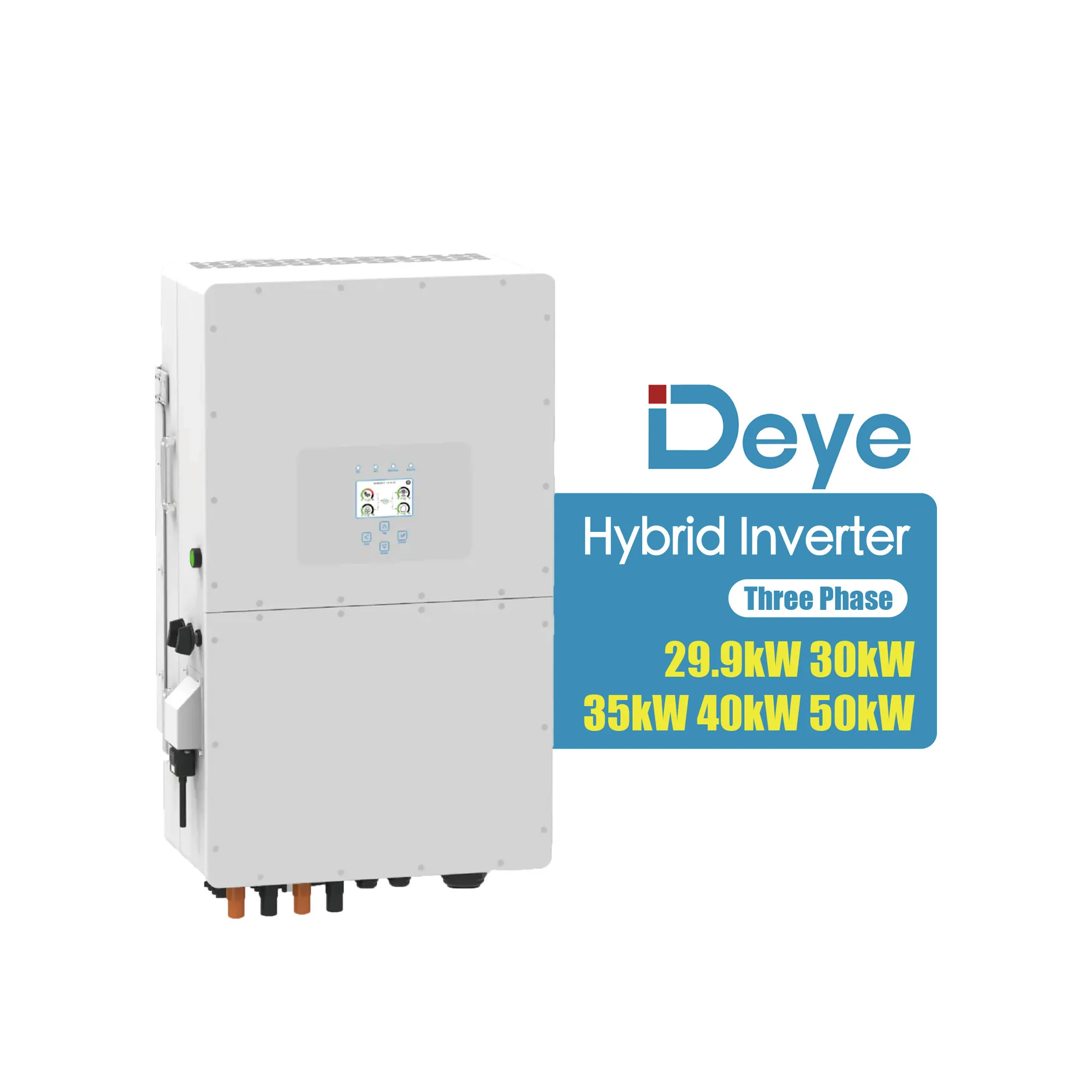 Maxbo Deye Three Phase 29.9kW 30kW 35kW 40kW 50kW, 2/3/4 MPPT, High Voltage Battery Hybrid Solar Inverter