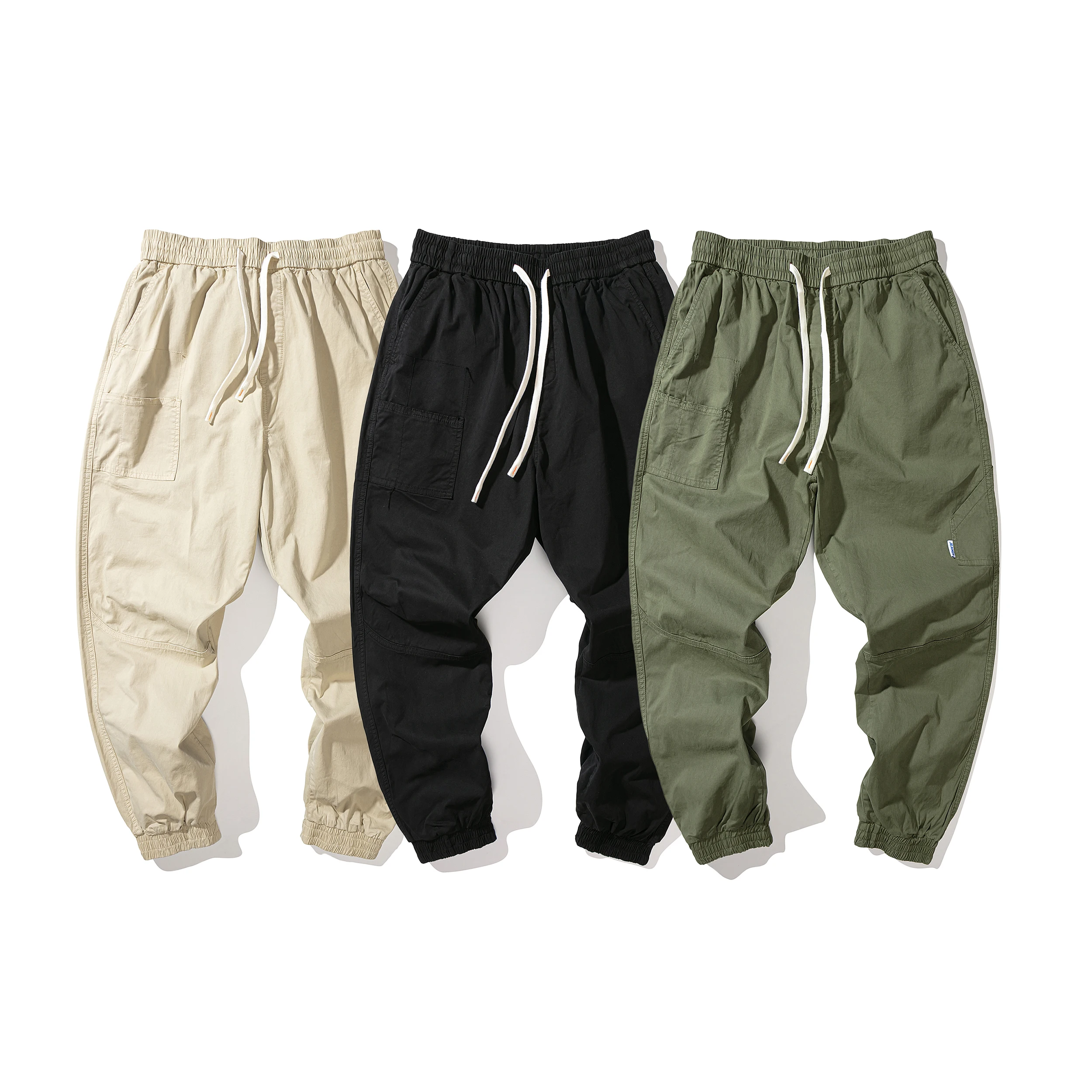 2022 Work Stylish Casual Army Green Mid-Waist Trousers Cotton Windproof Soft Loose Cargo Pants Men Streetwear