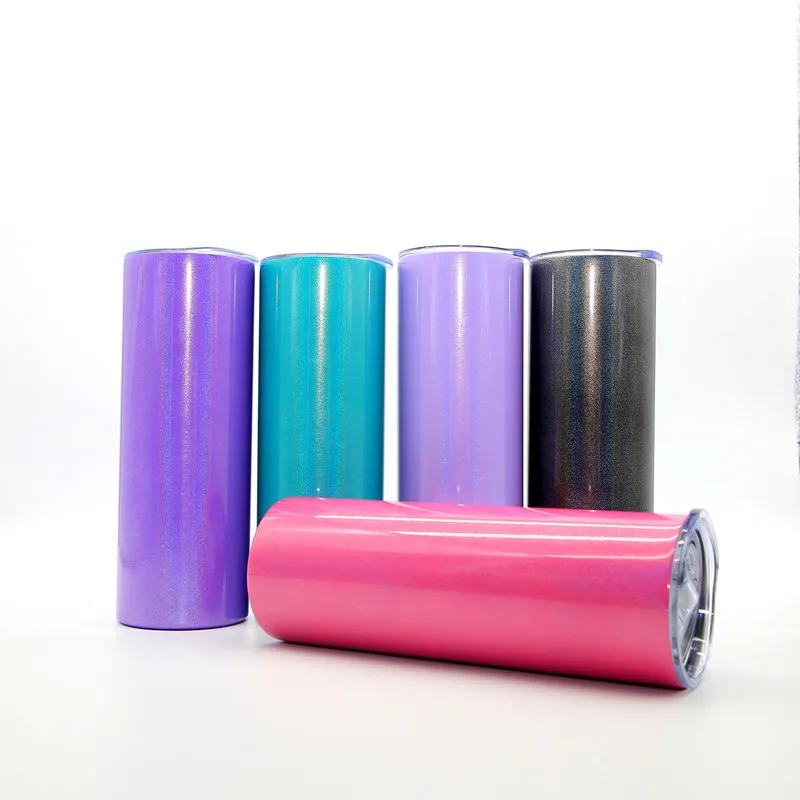 Радужный мерцающий блеск из нержавеющей стали разных цветов 20 унций для сублимационной печати на складе в США
