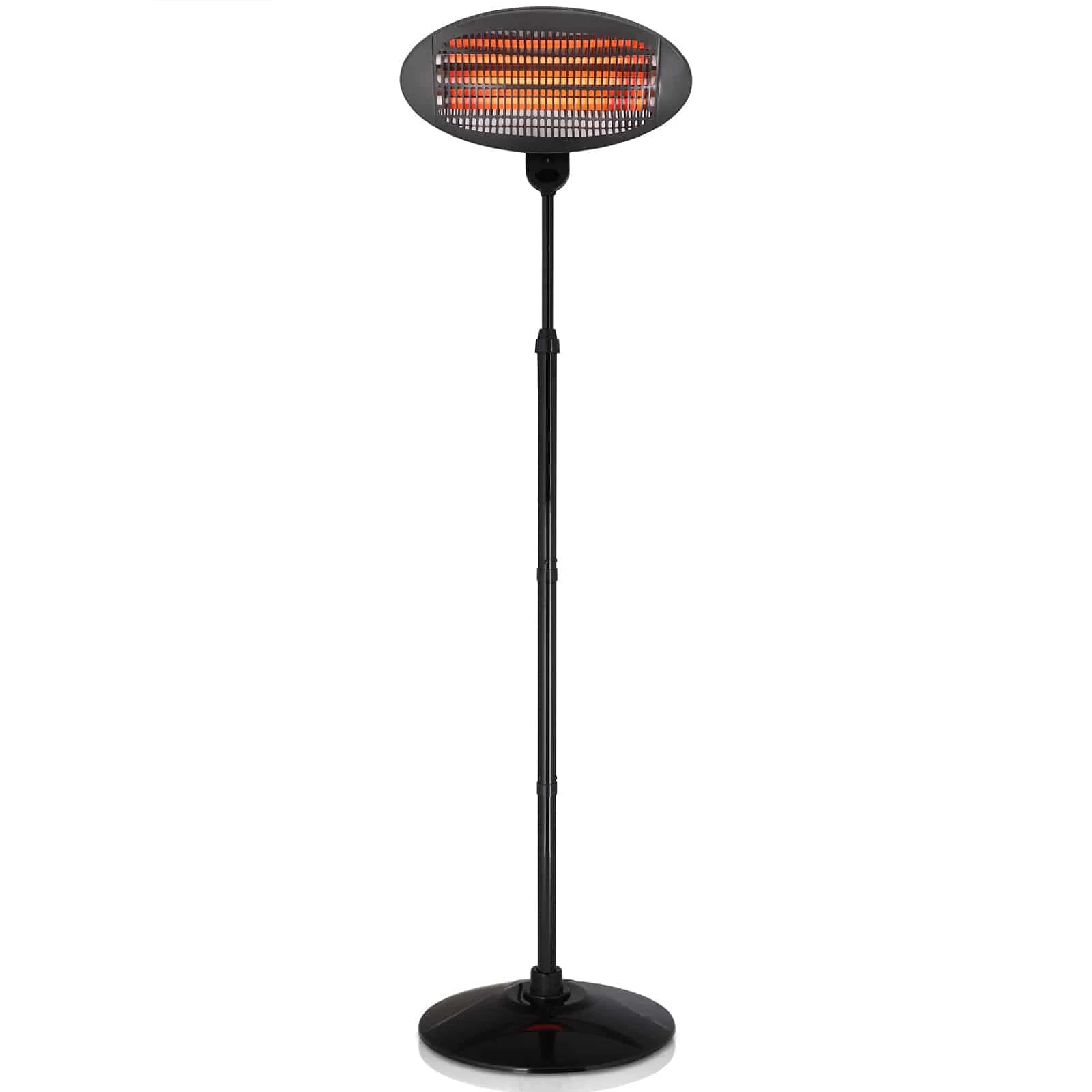 4 Settings 2000W 3 Quartz Heating Tubes IPX4 Waterproof Free-standing Wall-mounted Radian Infrared Patio Heater