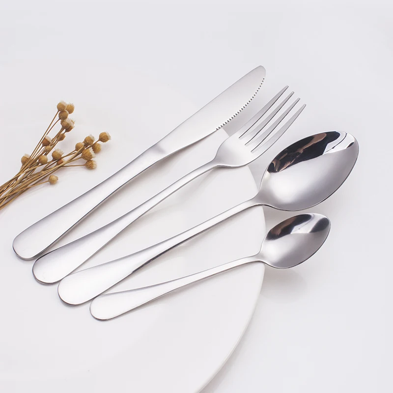 Cheap stainless steel cutlery set with high quality  brushed gold flatware