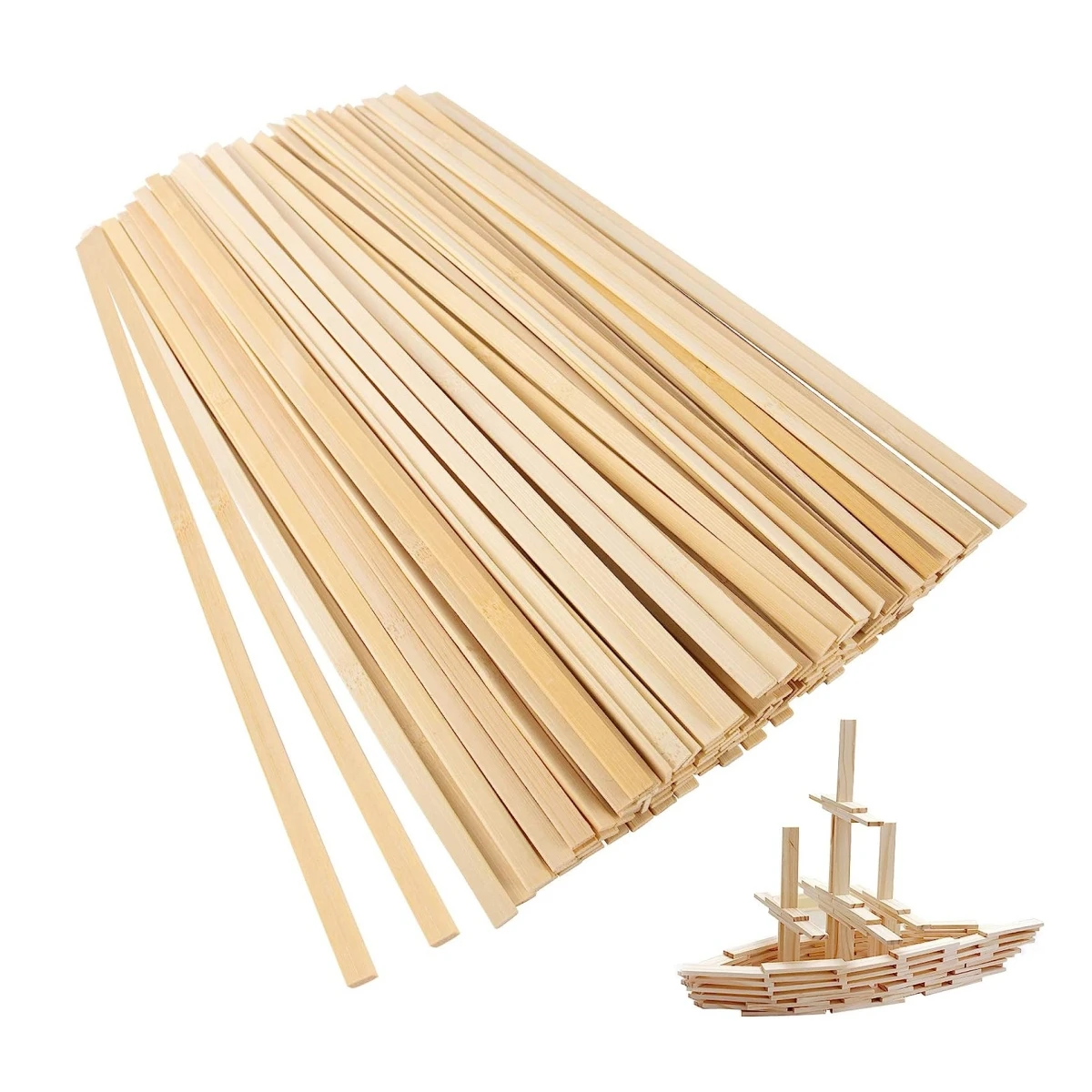 Jiangxi Wood Strips for kids toy Natural color unfinished bamboo Sticks Crafts Stakes for DIY Projects