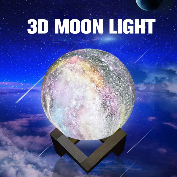 
Rechargeable LED Night Light 3D Print Starry Sky Magic Star Moon Galaxy Lamp Colorful 16 Colors Change Touch Switch Space lamp 