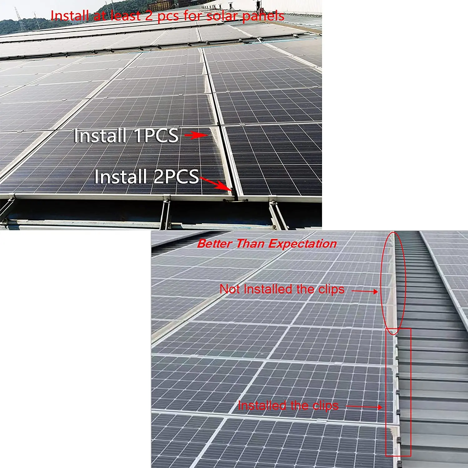 Factory Customized High-quality 30mm 35mm 40mm Solar Water Guide Clip Automatic Solar Panel Drain Clip