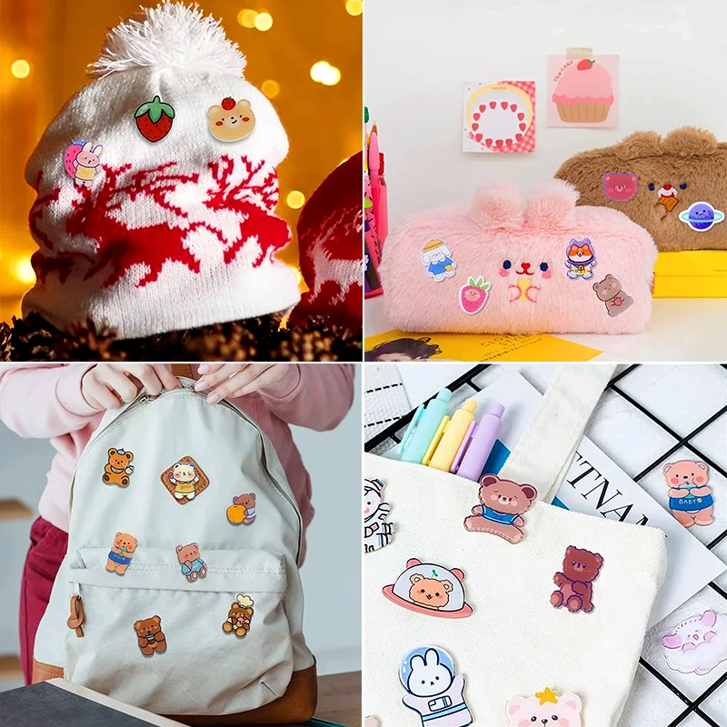 2023 Creative Custom Printed Clear Lapel Safety Badge Pins Custom Glitter Epoxy Acrylic Pin