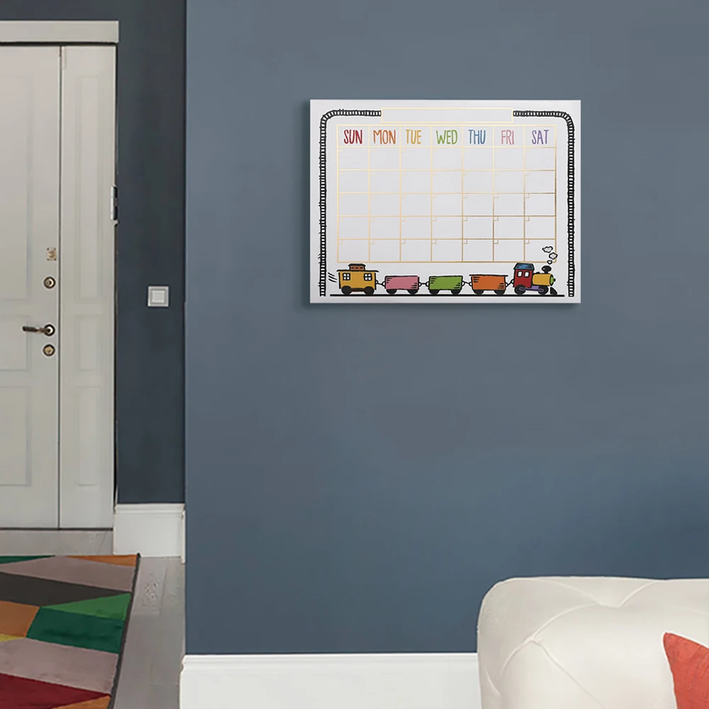 
China made magnetic weekly dry erase memo board with black pen gold foil and heat treatment film for customer art canvas board 