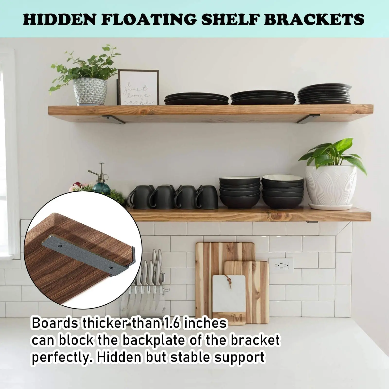 5mm Thicken Heavy Duty Hardware Supports Metal Cast Iron L Wall Mount Floating Shelf Brackets for Wooden Shelves