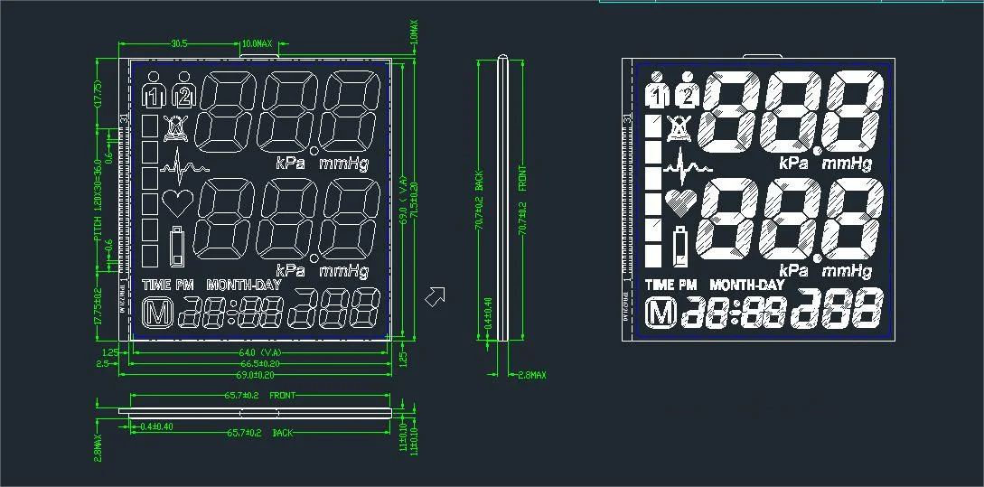 High Quality Oximeters Display LCD Panel Digital Screen Small TN LCD Display Screen