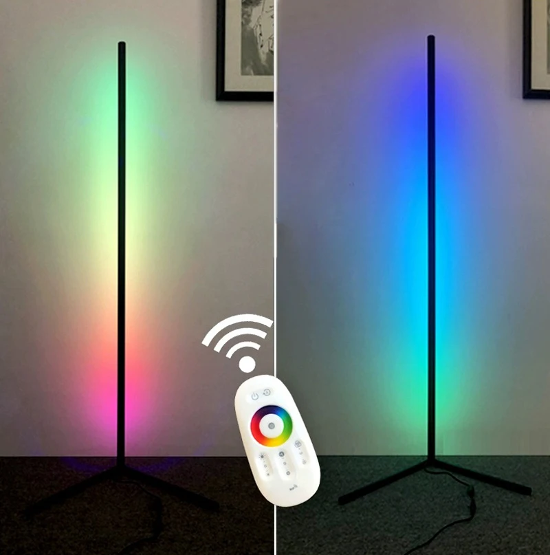 Modern Simple Luxury Nordic Europe Standing Contemporary vibrant LED Tripod Shelf Corner RGB Floor Lamp