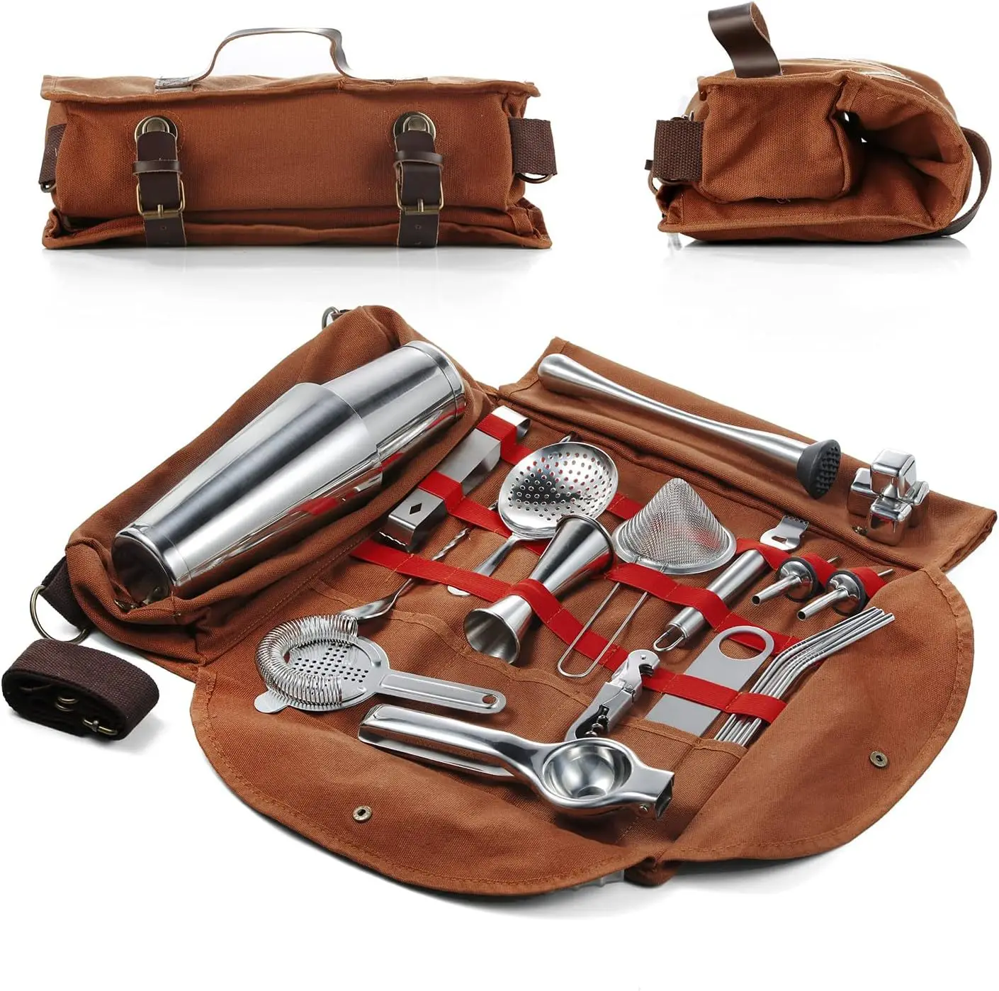 Customized Wine Blender Set Stainless Steel Wine Utensils Wine Blender Bartender Tool with Storage Bag
