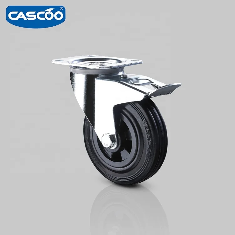 CASCOO 125/37.5 50 черная твердая резиновая тележка для гипсокартона колесо с пробкой мусорных баков
