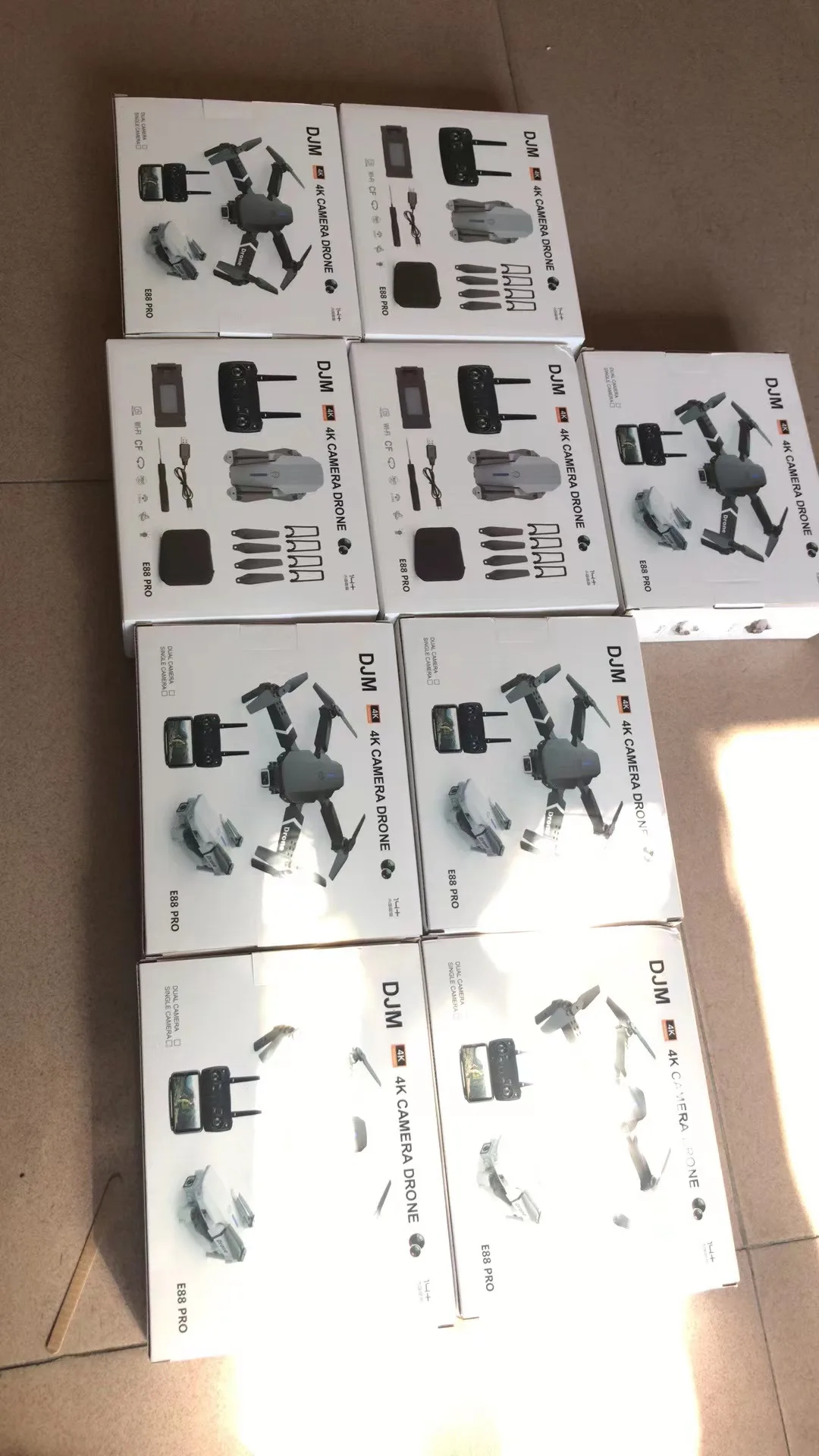 2023 Hot sale hand controlled E88 Cheapest drone 4k HD Dual Optical flow camera  Storage Bag Color Box dron 4k Beginner Drone