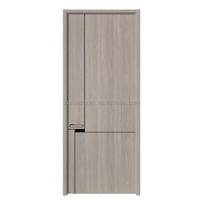 China Cheap Luxury Turkish Latest Simple Design Wood Double PVC MDF Interior Wooden Slab Door For House with smart lock