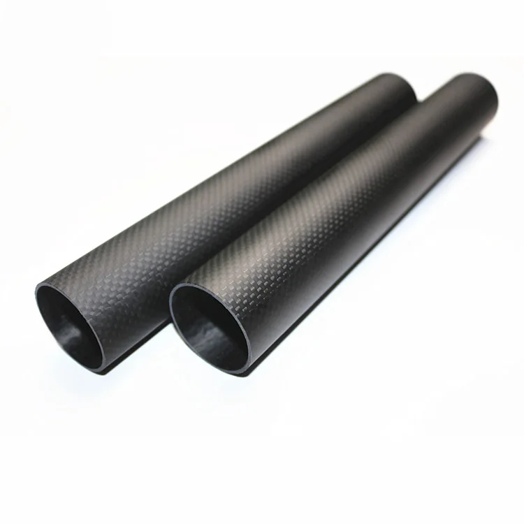 Custom Dimension Round Twill Plain Matte Glossy 3K Colored Carbon Fiber Tube Pipe