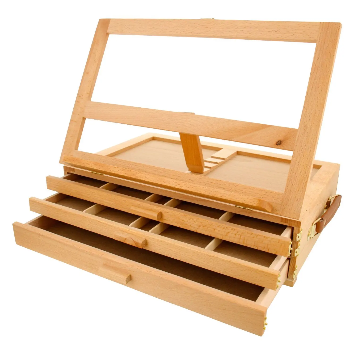 Beech Wood 3 Drawers Tools Storage Box with Easel