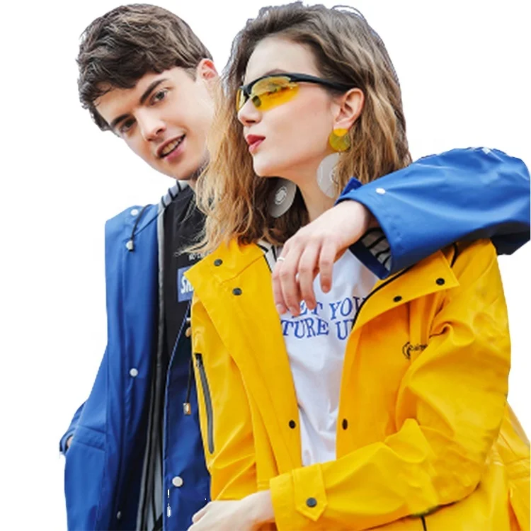 
PVC EVA PVC adult hooded fashion raincoat custom rain coats 